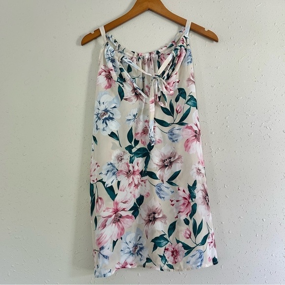 🦋 Cream Floral Tank Top Blouse XL - Picture 2 of 5